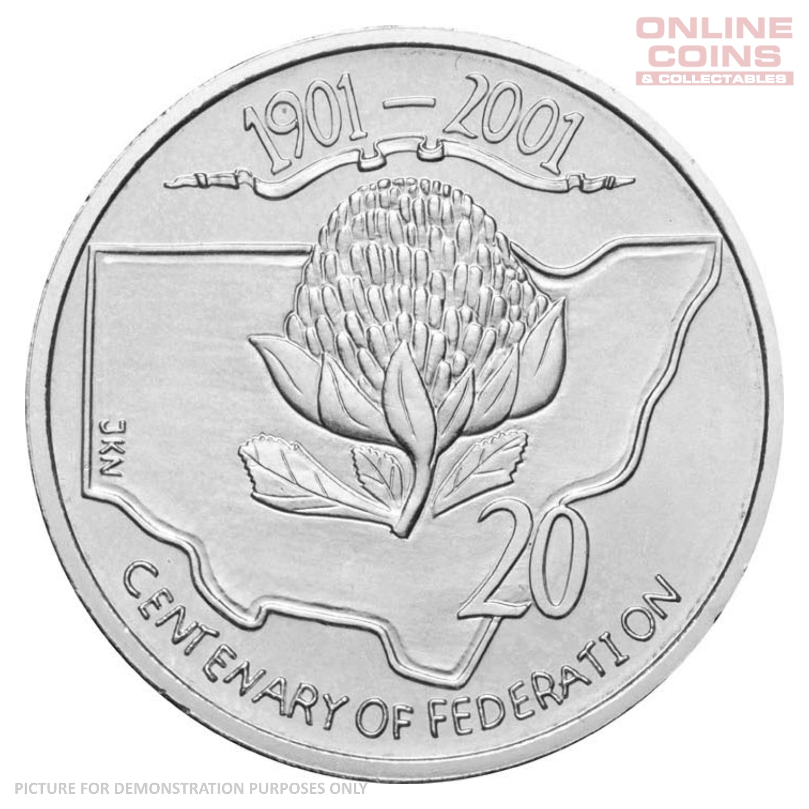 2001 RAM Centenary of Federation 20c Circulating Coin - NEW SOUTH WALES